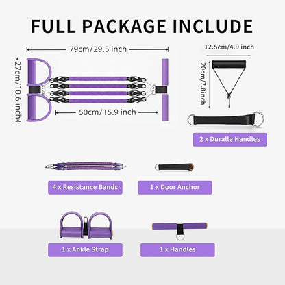 Multifunction Tension Rope, 2 Tubes Stretch Yoga Pedal Tension Strap, Adjustable Resistance, Tension Rope Fitness Equipment
