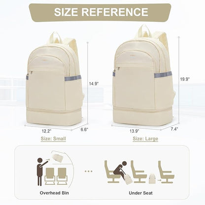 coofay Gym Backpack For Women Men Dance Sports Backpack With Shoe Compartment Waterproof Travel Backpacks Gym Bag Beige