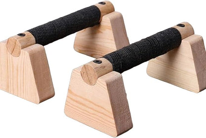 Wooden Fitness Equipment - Portable Home Calisthenics Equipment, Universal from Beginner to Advanced, Men's Inverted and Push Up Handle ﻿