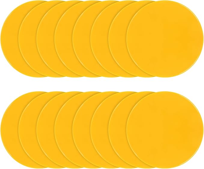 Poly Spots 4" or 9" Flat Cones Spot Markers for Gym/PE Training, Dance, 12/18/24 Pcs Non-Slip Rubber Floor Dots Flat Disc Markers for Soccer Basketball Sports Agility Drills, Classroom Activities