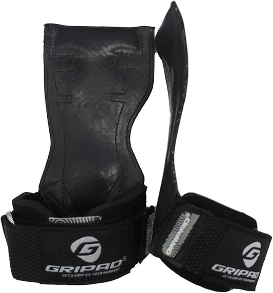 Gripad PRO Weight Lifting Gloves | Heavy Duty Straps | Alternative Power Lifting Hooks | Best for Deadlifts | Adjustable Neoprene Padded Wrist Wraps Support Bodybuilding