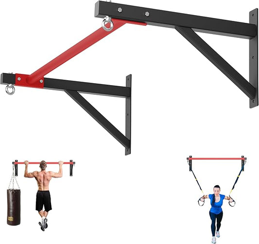Pull Up Bar Wall Mounted, Heavy Duty 650 lbs Capacity Chin Up Bar, 48" Multi-Grip Strength Training Pull-up Bars, for Home Gym Garage/Backyard Total Body Workout, Ease Of Use Mounting