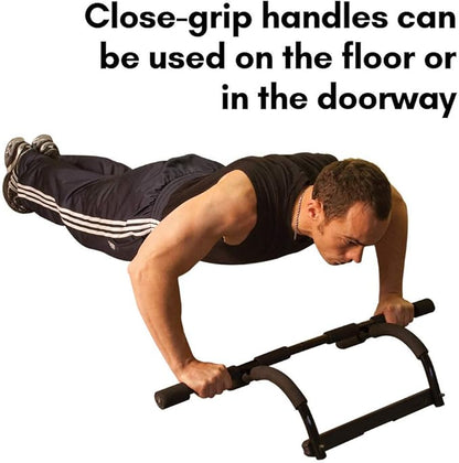 Body-Solid Mountless Pull-Up/Push-Up/Sit-Up Bar - Door Mounted Chin-Up Bar for Home Gym, Fitness & Strength Training, Portable Exercise Equipment for Calisthenics, Doorway & Wall Mounted Options