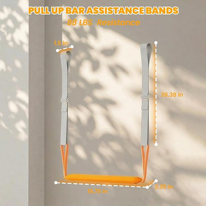 Foldable Pull Up Bar Free Standing Multi-function Power Tower Dip Bar with Assistance Bands Home Gym Strength Training Equipment