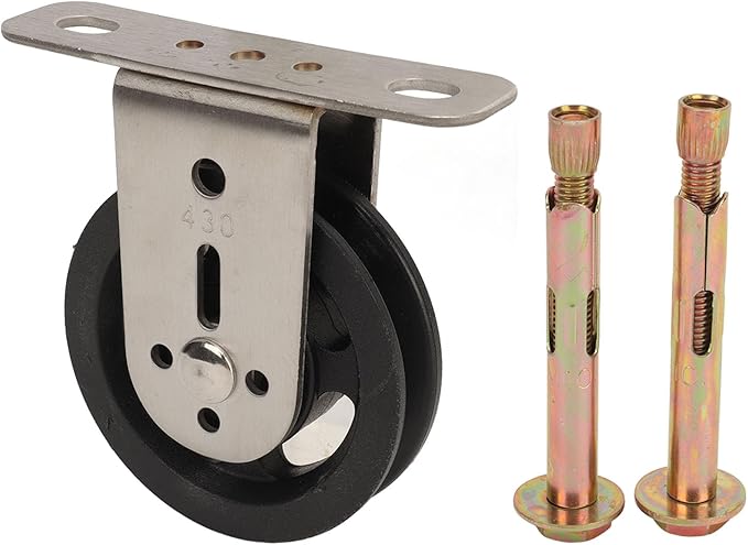 Gym Pulley Blocks Wall Mount Fixed Pulley Wheel 360 Degree Rotation, Silent Bearing Cable Pulley for LAT Pulley System, Includes Expansion Bolts for Home Gym DIY Projects