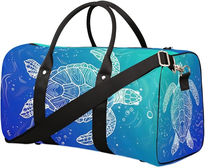 Sea Turtle Coral Travel Duffel Bag Sport Gym Bag Weekender Overnight Bag carry on bag Training Shoulder for Women Men Boys Girls