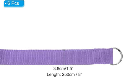 PATIKIL Yoga Strap for Stretching Cotton Yoga Belt with Adjustable Metal D-Ring Buckle Stretch Bands for Fitness Pilates