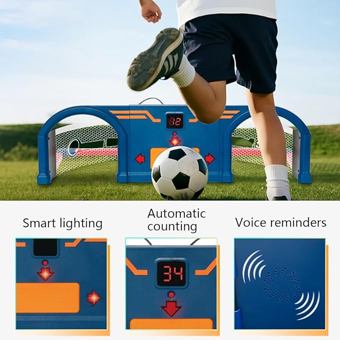 Automatic Training Football Reaction Machine, Great Fitness Duo for Parents Children, Lights-Up Rhythm Kicking, Suitable for Indoor and Outdoor Soccer.(A,80.5 * 42 * 23cm)