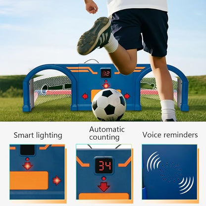 Automatic Training Football Reaction Machine, Great Fitness Duo for Parents Children, Lights-Up Rhythm Kicking, Suitable for Indoor and Outdoor Soccer.(A,80.5 * 42 * 23cm)