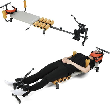 Ab Workout Bench, Adjustable Ab Crunch Machine for Home Gym - Multi-Functional Foldable Sit Up Bench with Preacher Curl Pad & Resistance Bands, Heavy-Duty Exercise Equipment for Arm/Back