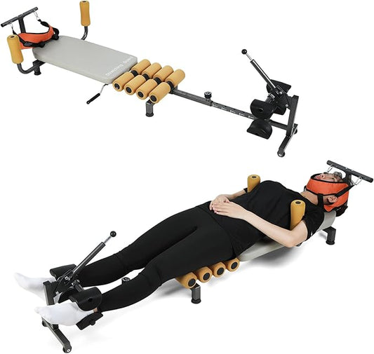 Ab Workout Bench, Adjustable Ab Crunch Machine for Home Gym - Multi-Functional Foldable Sit Up Bench with Preacher Curl Pad & Resistance Bands, Heavy-Duty Exercise Equipment for Arm/Back