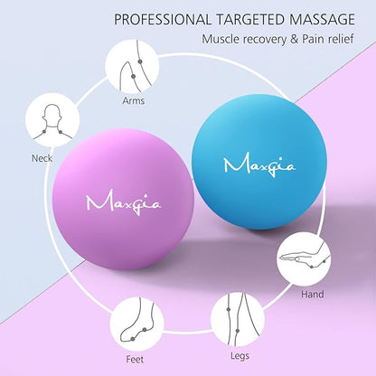2" Mini Massage Ball, 5 Speeds Vibrating Massage Roller Ball for Palm, Hand, Foot, Leg, Neck, Back, Trigger Point Muscle Therapy Ball for Myofascial Release, Plantar Fasciitis Relief, Blue