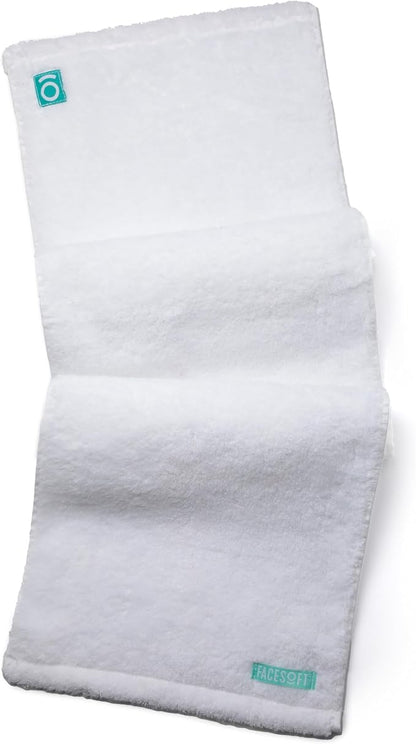 FACESOFT Eco Friendly Gym Towel for Working Out - Soft and Absorbent Cotton Exercise - No Synthetic Microfibers or Plastics - Sweat Towel for Gym, Fitness, Sports, Yoga - White - 1 Pc