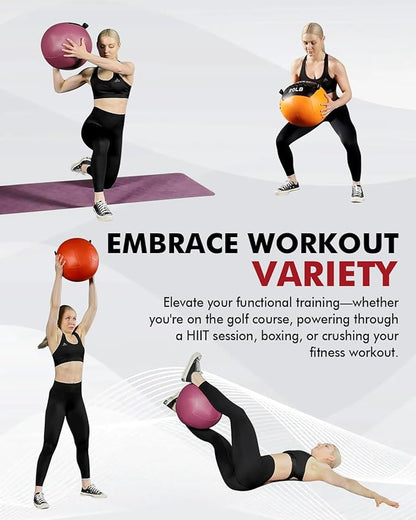 Mikolo Medicine Ball, Wall Ball,Soft Medicine Ball Set,Slam Ball for Core Training, Strength Workouts -Multi-Weight 10lbs 20lbs Exercise Balls for Home Gym, Functional Fitness (10/15/20/25LB)