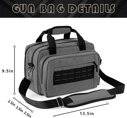 VEAGIA Range Bag,Pistol Case,Gun Range Bags For Handguns And Ammo Pouch 2 Pistols Soft Carrying Shooting Bag
