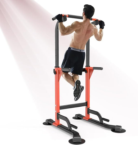 K KINGKANG Power Tower Pull Up Dip Bar For Home Gym Multi-Functional adjustable Strength Training Fitness Workout Station Chin-Ups Push-Ups Pull-Ups Dip-Ups 330LBS T055CDC