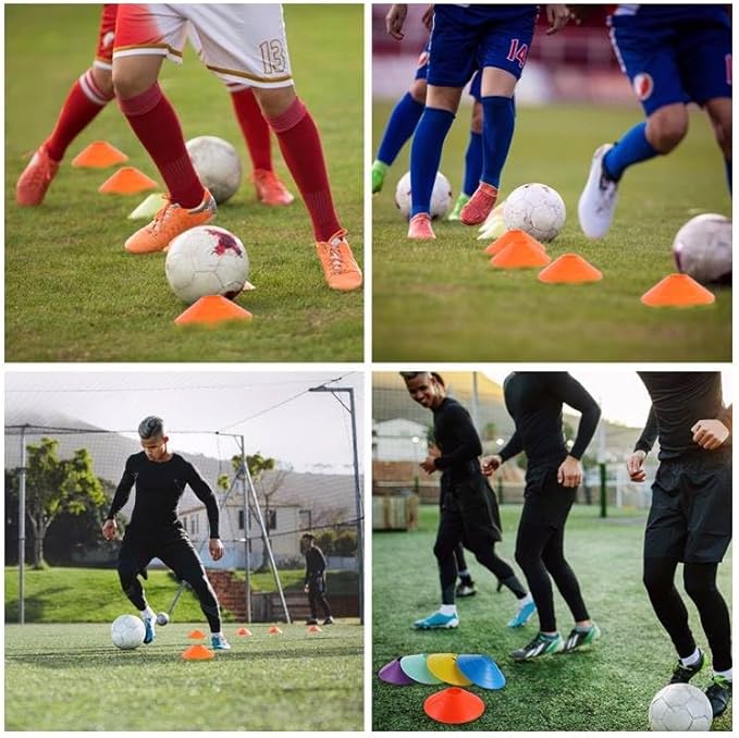 Thicker Disc Cones (Set of 50) Agility Soccer Cones with Carry Bag for Training,Football, Kids, Sports, Field Cone Markers