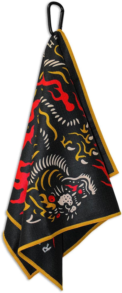 RokFit Gym & Golf Towel – Multi-Use, Quick-Dry, Durable Utility Towel with Bold Graphic and Carabiner Clip (Remember Why You Started)
