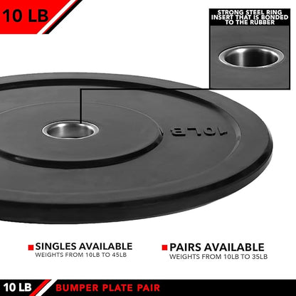 JFIT Olympic 2 Inch Grip Plates and Bumper Plates for Barbell - Single Weights or Sets of 2 (Muliple Weights)