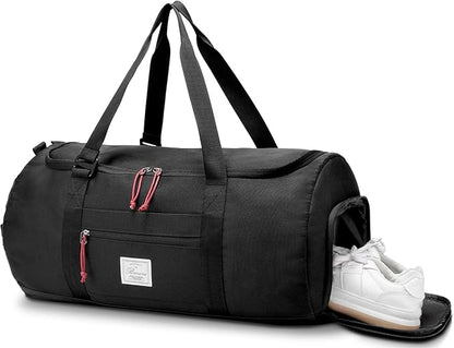 Travel Duffle Bag for Men 65L Large Size Traveling Duffel Bag Weekender Overnight with Shoes Compartment Multifunctional Sports Gym Bags (Black#1)