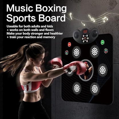 Kids Musical Boxing Machine/Mat with Boxing Gloves, 9 Modes, 420 Levels, 7 Light Effects, Memory and Reaction Training Equipment, No Installation Needed, for Children.