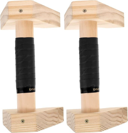 Wood Push up Bars Calisthenics Equipment Non-slip Beech Wood Parallettes Pair 30cm Handstand and Strength Training Handles for Men Women Home Gym