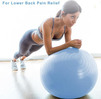 Exercise Ball, Pilates Ball for Pregnancy, Swiss Balance Ball with Pump,Multiple Sizes Stability Ball Chair for Office, Home Gym, Fitness, Workout and Physical Therapy