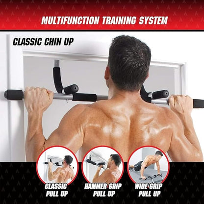 Wall Mounted Pull Up Bar - Chin Up Bar for Doorway, Multi-Gym Home Fitness Equipment with Enhanced Door Frame Protection
