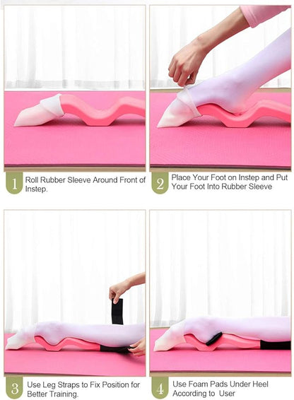 Daydance Kids Women Ballet Foot Stretcher Wooden Arch Enhancer Set with Resitance Bands, for Ballet, Gymnastics, Yoga