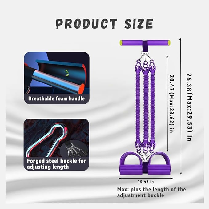 Multifunction Tension Rope Set,Upgraded Smart Stirrup Puller-Pedal Puller Tensioner Workout Bands Resistance with Abdomen/Waist/Leg/HIPS/Chest/Back