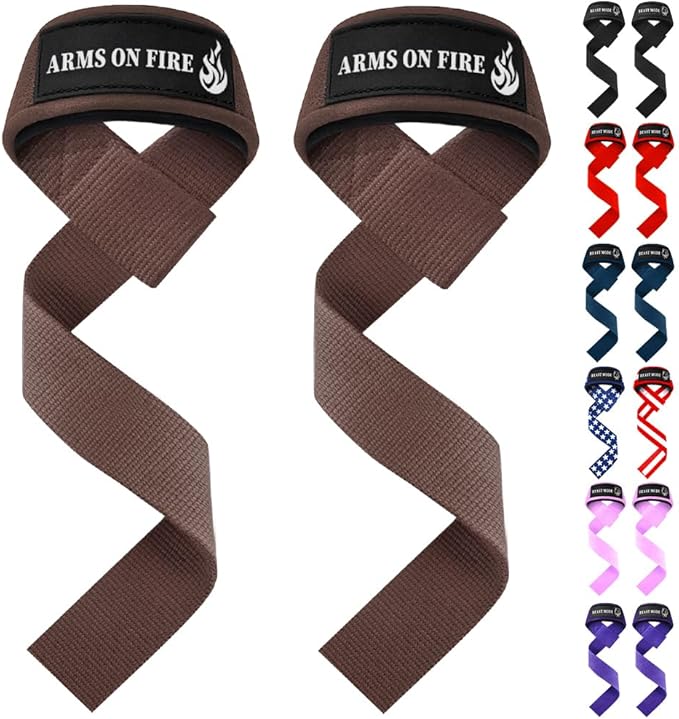 TECEUM Lifting Straps for Weightlifting Gym Strength Training - Wrist Straps with Neoprene Padded Cotton - Men & Women – Ideal for Powerlifting, Bodybuilding & Deadlifts