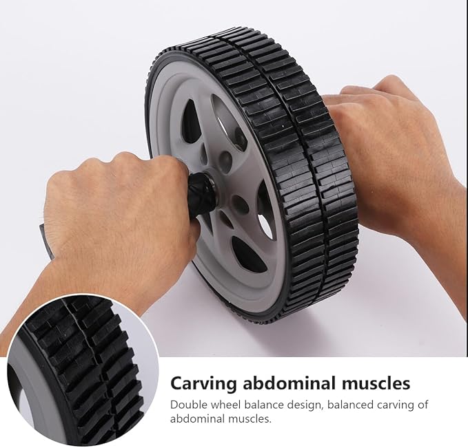 GALPADA Portable Dual Wheel Ab Roller for Home Fitness Core Strength Trainer with Ergonomic Grips Whisper-quiet Wear-resistant Wheels Suitable for Beginners and Advanced Users