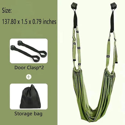Yoga Stretching Strap,Stretching Equipment with Door Anchor,Back Stretcher for Back Pain, Flexibility Tensile Trainer for Dance Aerial Yoga Ballet Leg Stretching Exercise (Green)