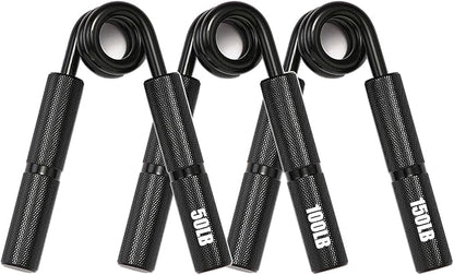 Silver Metal Hand Grip Set, 50LB-400LB No Slip Heavy-Duty Grip Strengthener Great Wrist & Forearm Hand Exerciser, Home Gym, Hand Gripper Grip Strength Trainer
