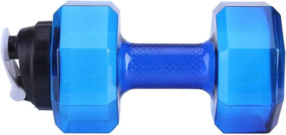 GLOGLOW 2.2L Water Bottle, Dumbbell Shape Sport Fitness Drinking Bottle for Home, Office, Gym(Blue)