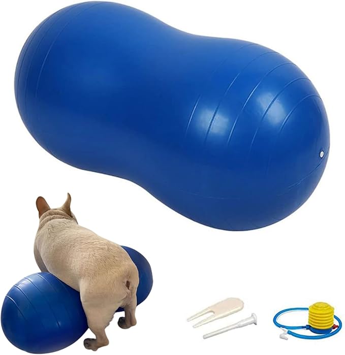 Dog Peanut Ball for Canine Fitness & Rehabilitation for Small Medium Large Breed - Anti-Burst Pet Exercise Equipment for Core Strengthening Balance Training Hind Leg Stability (Small - for Legs 3-7")