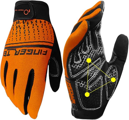 Full Finger Workout Gloves Weight Lifting Touchscreen for Men Women with Padding, Full Hand Gym Exercise Gloves Male Female, Non Slip Fitness Gloves Extra Grip for Cycling Climbing Hiking