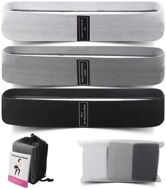3 Booty Bands Pilates Flexbands Hip Thigh Glute Bands Set Stretch Exercise Bands Fabric Elastic Exercise Resistance Band for Working Out Legs Bands with Workout Bands Guide.