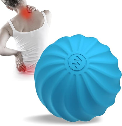 2.3" Mini Electric Vibrating Massage Ball, 10-Speed Vibrating Foam Roller for Relieving Muscle Tension & Soreness, and Promoting Blood Circulation Before & After Exercise (Blue)