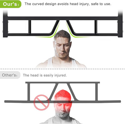 Kipika 48" Ceiling Mounted Pull Up Bar, Heavy Duty Multi-Grip Chin Up Bar,Mounted Pullup Bar, Adjustable Height, Pull Up Bands for Chin Ups & Body Stretching, Ideal for Home Gym and Strength Training