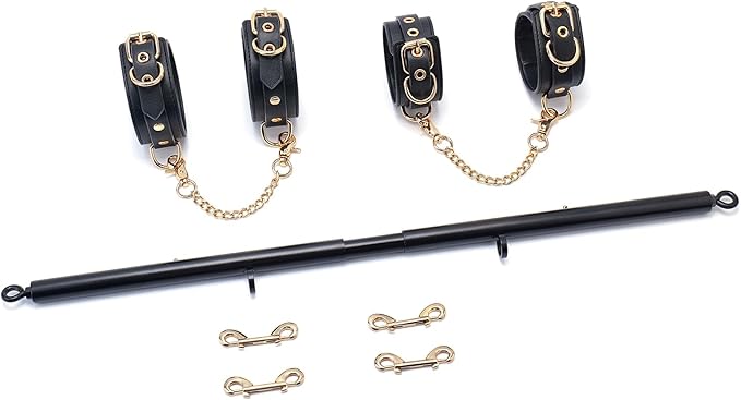 Spreader Bar Heavy Duty Stainless Steel Expandable Silver Bar Home Gym with 4pcs PU Purple Adjustable Strap,Sports Aid Training Fitness Gear Pilates Aid Kit,Yoga Set