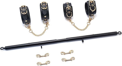 Spreader Bar Heavy Duty Stainless Steel Expandable Silver Bar Home Gym with 4pcs PU Purple Adjustable Strap,Sports Aid Training Fitness Gear Pilates Aid Kit,Yoga Set