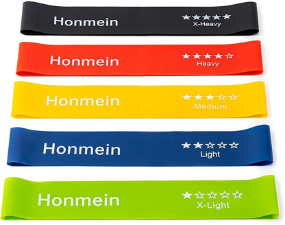 Resistance Bands for Working Out, Exercise Bands with 5 Resistance Levels Fit for Home Fitness, Strength Training, Natural Latex Resistance Band Include Instruction Guide and Carry Bag