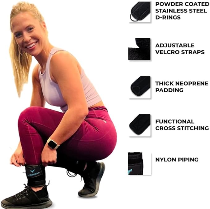 Ankle Straps for Cable Machines Women, Glute Kickback Cable Machine Attachments, Gym Ankle Cuffs, Wrist Cuffs for Workout, Leg Training Accessory, Fitness Gear for Home or Gym