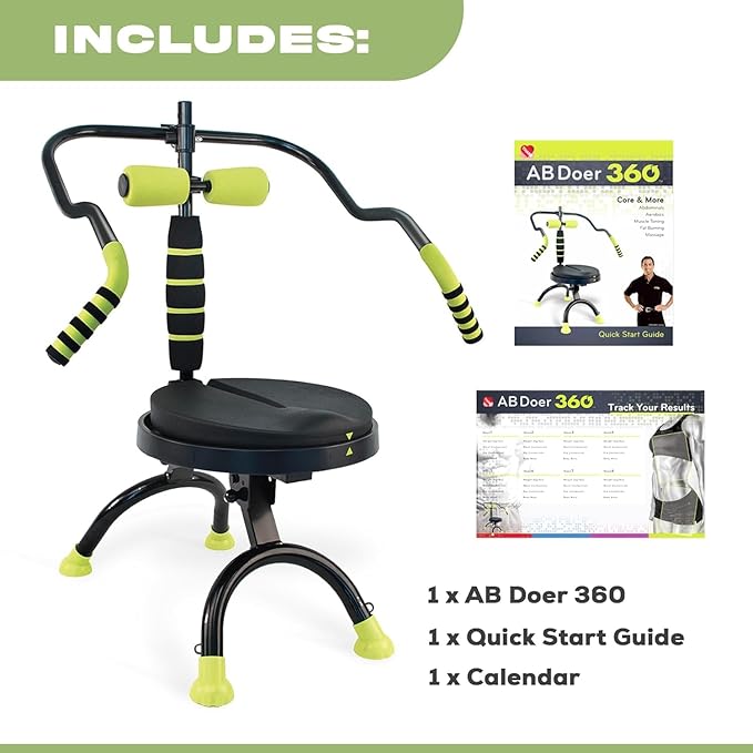 AB Doer 360 - Ab Fitness Machine System Provides An Abdonimal And Muscle Activating Workout with Aerobics to Burn Calories and Workout