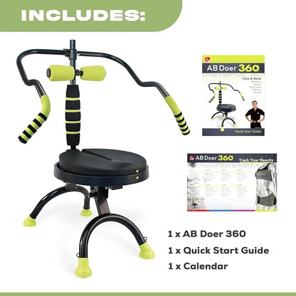 AB Doer 360 - Ab Fitness Machine System Provides An Abdonimal And Muscle Activating Workout with Aerobics to Burn Calories and Workout