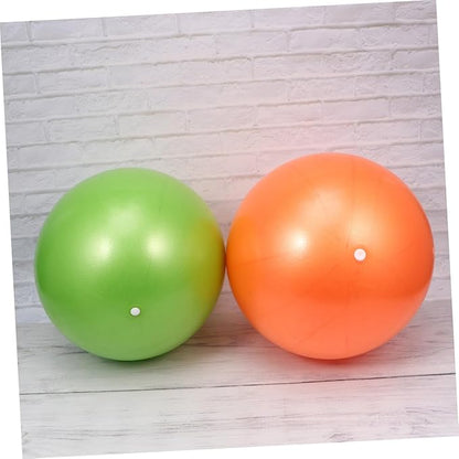 2pcs Anti-Burst Yoga Ball Thickened Mini Balancing Pilates Ball PVC Exercise Stability Trainer for Fitness Gym Home Workout (15-35cm Random Size, Orange+Green)