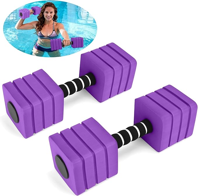 Aquatic Exercise Dumbbells, 2PCS Foam Water Weights, Aerobic Exercise Fitness Equipment Dumbbell, Dumbbells Set for Water Aerobics Weight Loss, Pool Fitness, Underwater Exercise