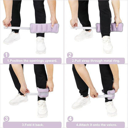 Adjustable Ankle Weights for Women Men 1/2/3/4/5/6/8/10/12/20 LBS 1 Pair Wrist Leg Arm Weights with Removable Weight Strength Training Weight for Walking Running Fitness Physical Therapy