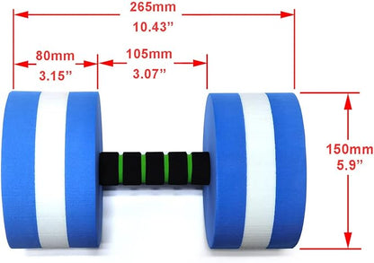 davidamy's gift Upgrade Water Aerobic Exercise Foam Dumbbells Pool Resistance 1 Pair, Water Fitness Exercises Equipment for Weight Loss